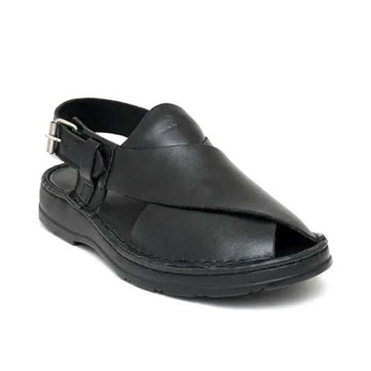 LEATHER PESHAWARI CHAPPAL - 4006 BLACK