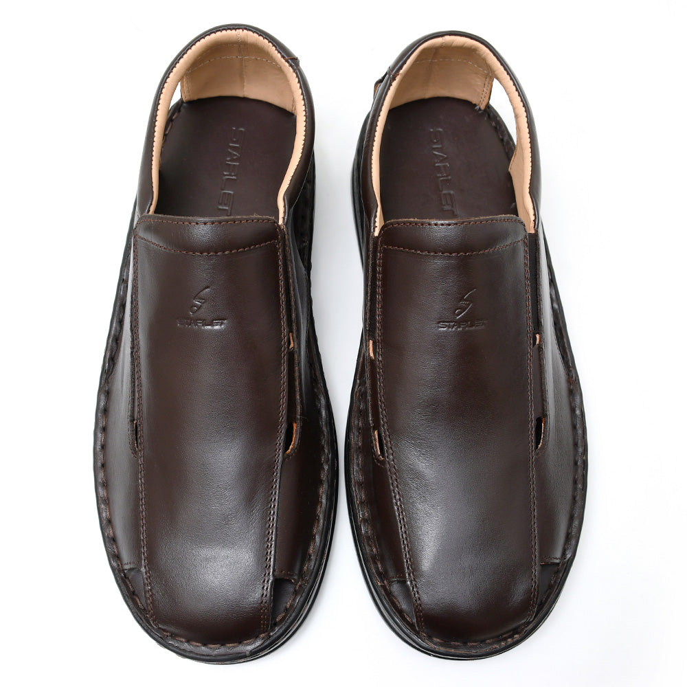 LEATHER SANDAL - 4007 BROWN