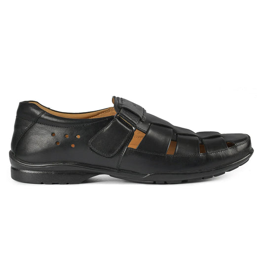 LEATHER SHOES - NEPAL-102 BLACK