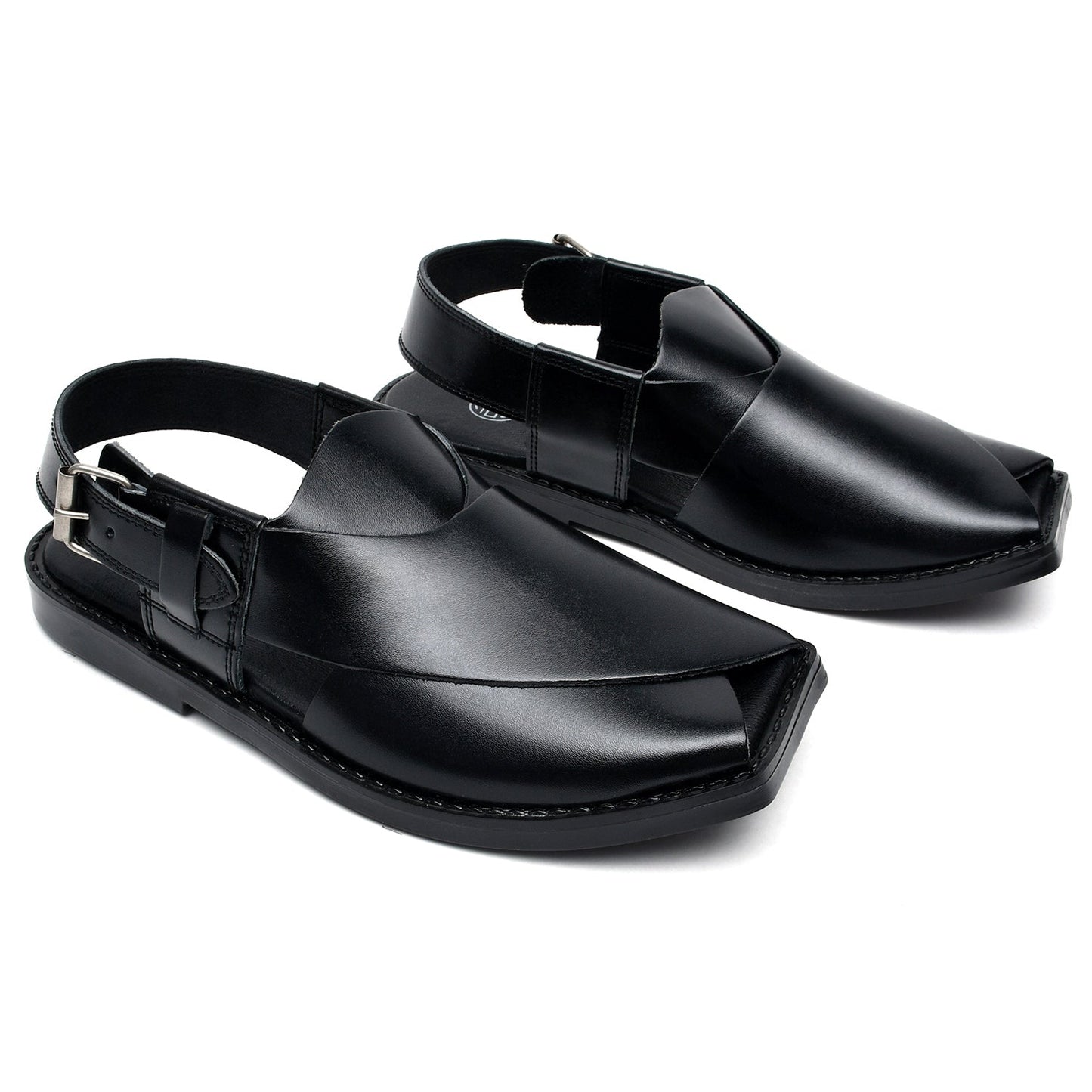 LEATHER PESHAWARI CHAPPAL - CD-08 BLACK