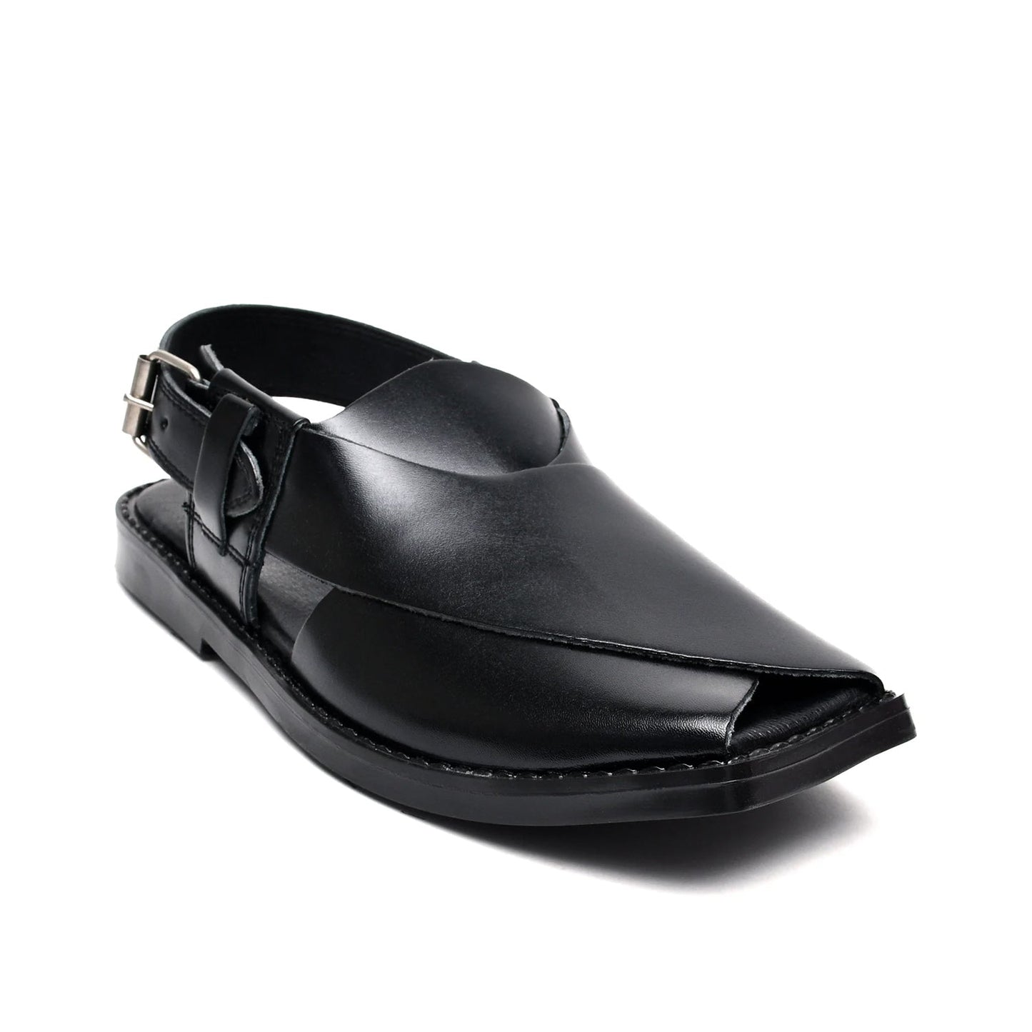 LEATHER PESHAWARI CHAPPAL - CD-08 BLACK