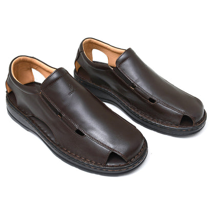 LEATHER SANDAL - 4007 BROWN