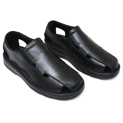 LEATHER SANDAL - 4007 BLACK