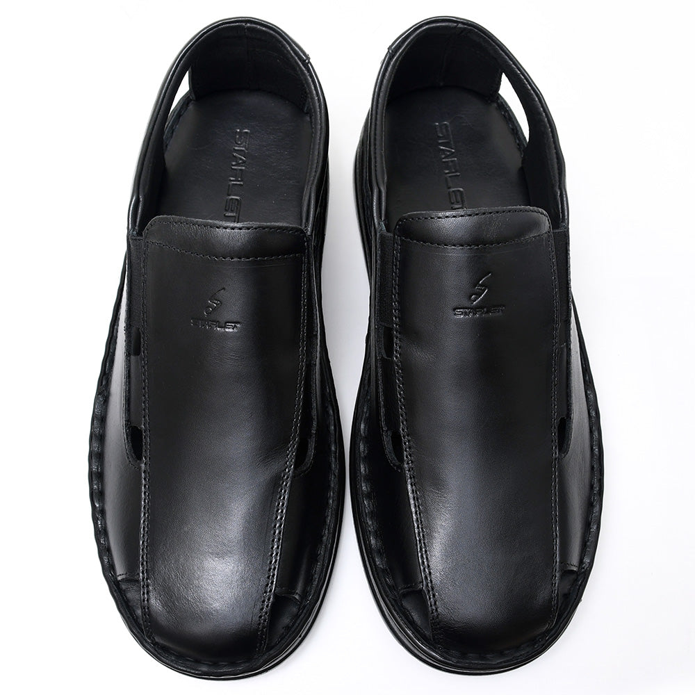 LEATHER SANDAL - 4007 BLACK