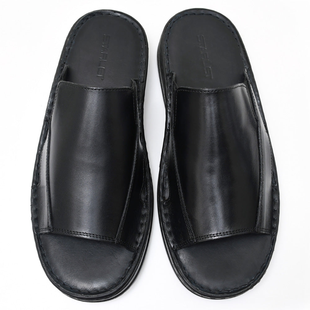 LEATHER SLIPPER - 4015 BLACK