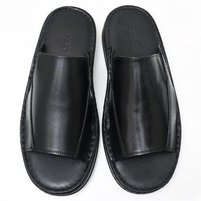 LEATHER SLIPPER - 4015 BLACK