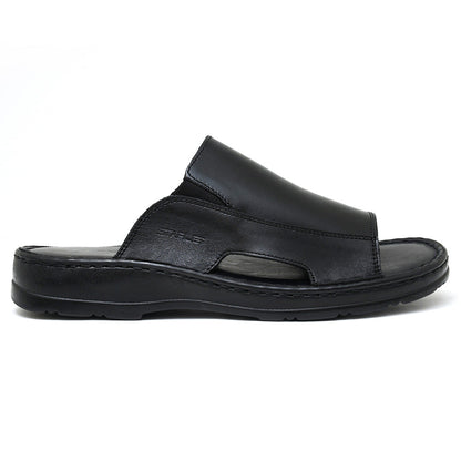 LEATHER SLIPPER - 4015 BLACK