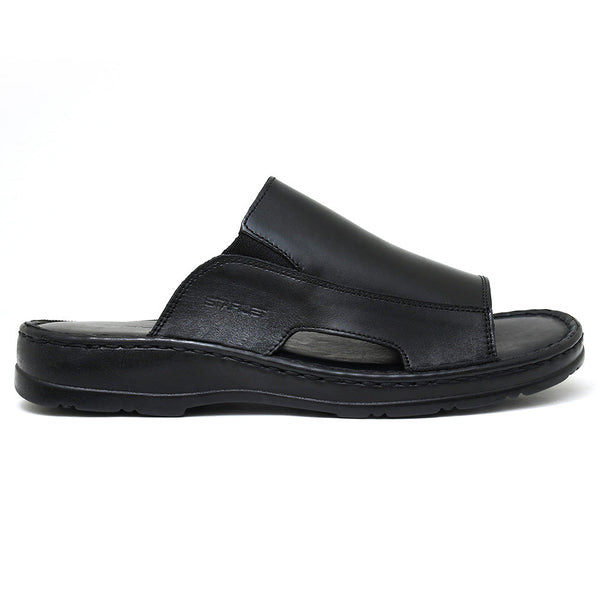LEATHER SLIPPER - 4015 BLACK