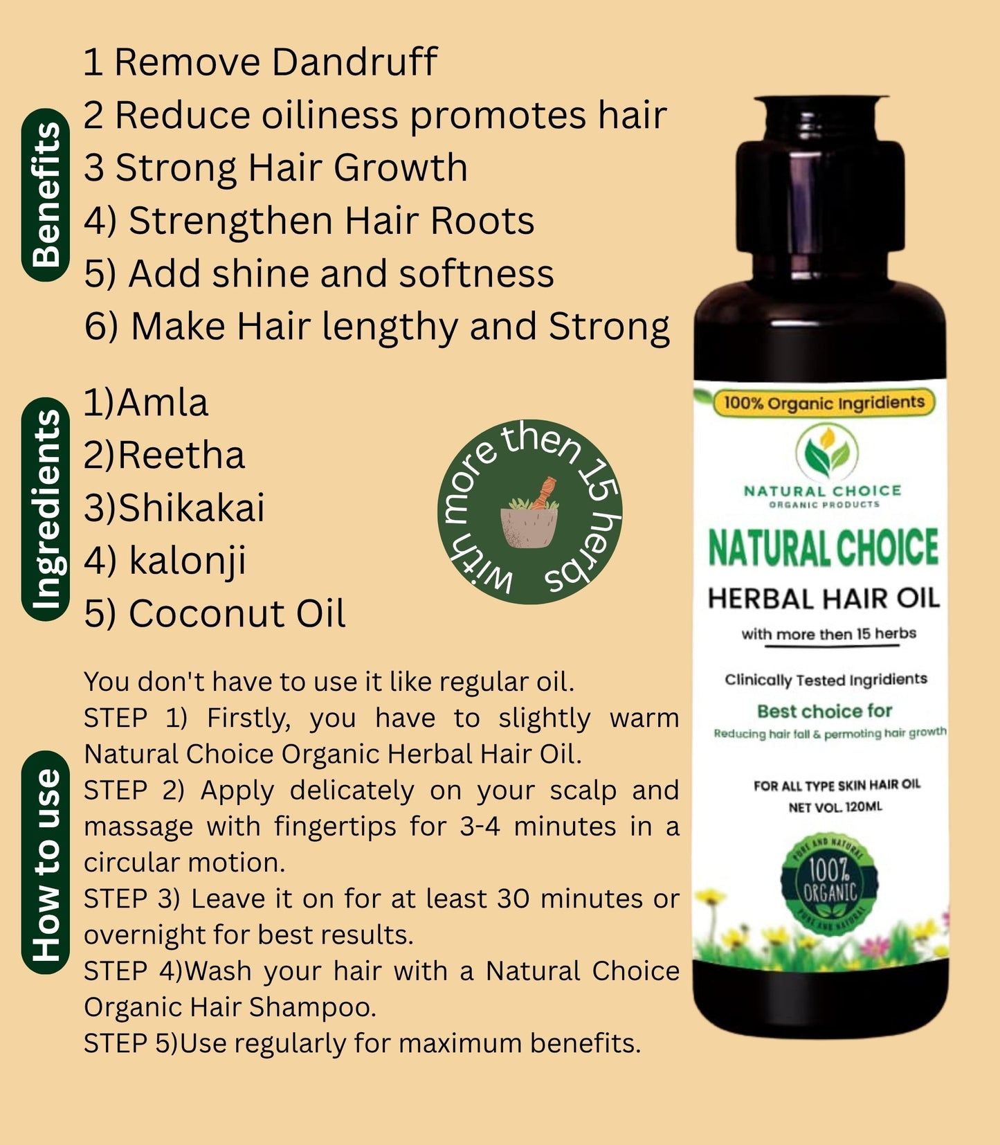 Natural Choice Organic Hair Oil & Shampoo Bundle