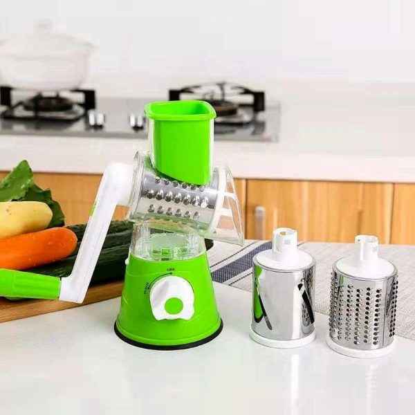 Tabletop Drum Grater | Manual Vegetable Cutter | Multi-Functional Kitchen Gadget | Effortless Slicing & Grating | Random Colors | Compact Kitchen Tool