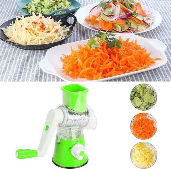 Tabletop Drum Grater | Manual Vegetable Cutter | Multi-Functional Kitchen Gadget | Effortless Slicing & Grating | Random Colors | Compact Kitchen Tool