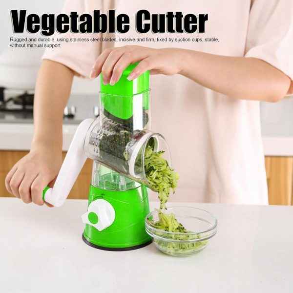 Tabletop Drum Grater | Manual Vegetable Cutter | Multi-Functional Kitchen Gadget | Effortless Slicing & Grating | Random Colors | Compact Kitchen Tool